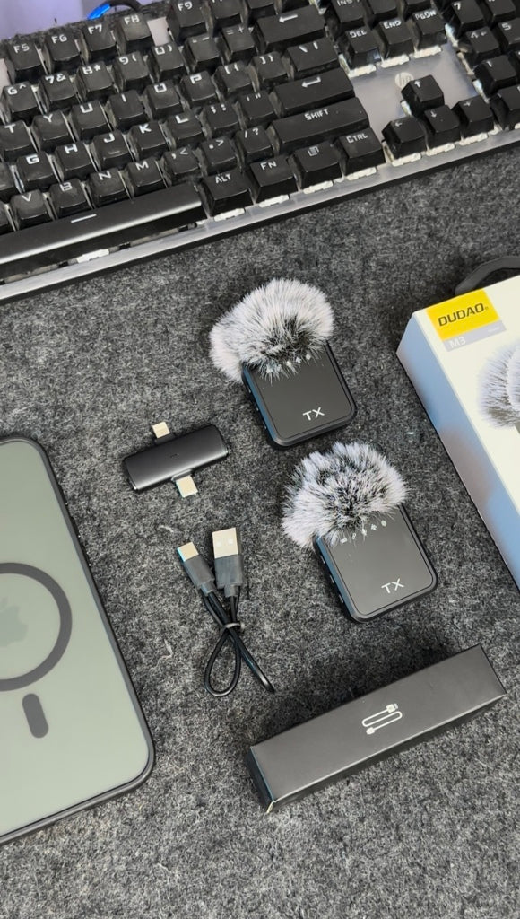DUDAO M3-B 2IN 1 WITH TWO LAVALIER MICROPHONE  -BLK DUDAO M3-B 2IN 1 WITH TWO LAVALIER MICROPHONE  -BLK